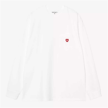 Carhartt WIP W´ L/S Heart Patch T-shirt White / Red